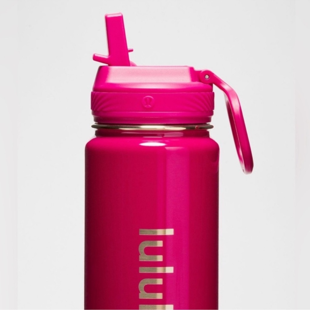 Lululemon 🍋Back To Life Passionate Pink & GOLD💛 Sports Bottle 24oz NWT - Picture 3 of 9